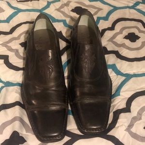 New Lounge dark brown distressed leather shoes